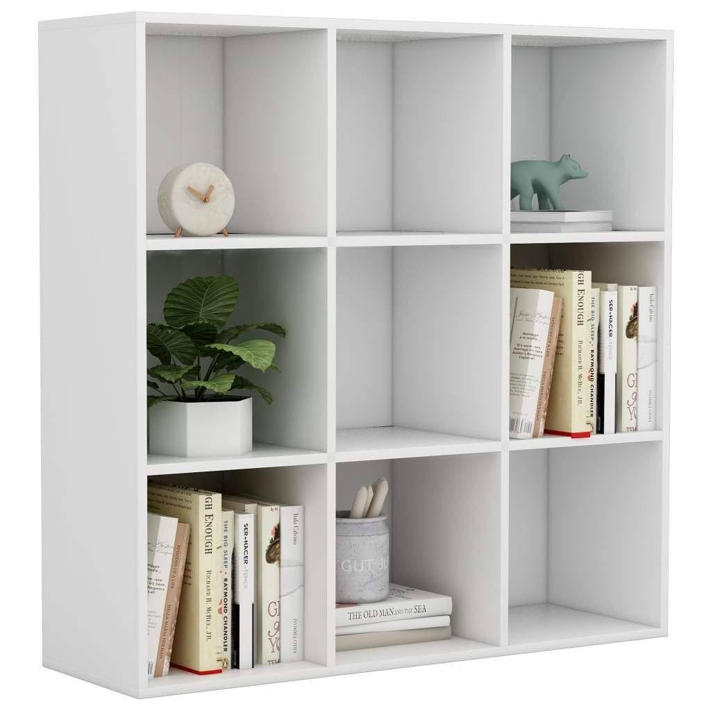 White and Sonoma Oak Chipboard Book Cabinet S51837