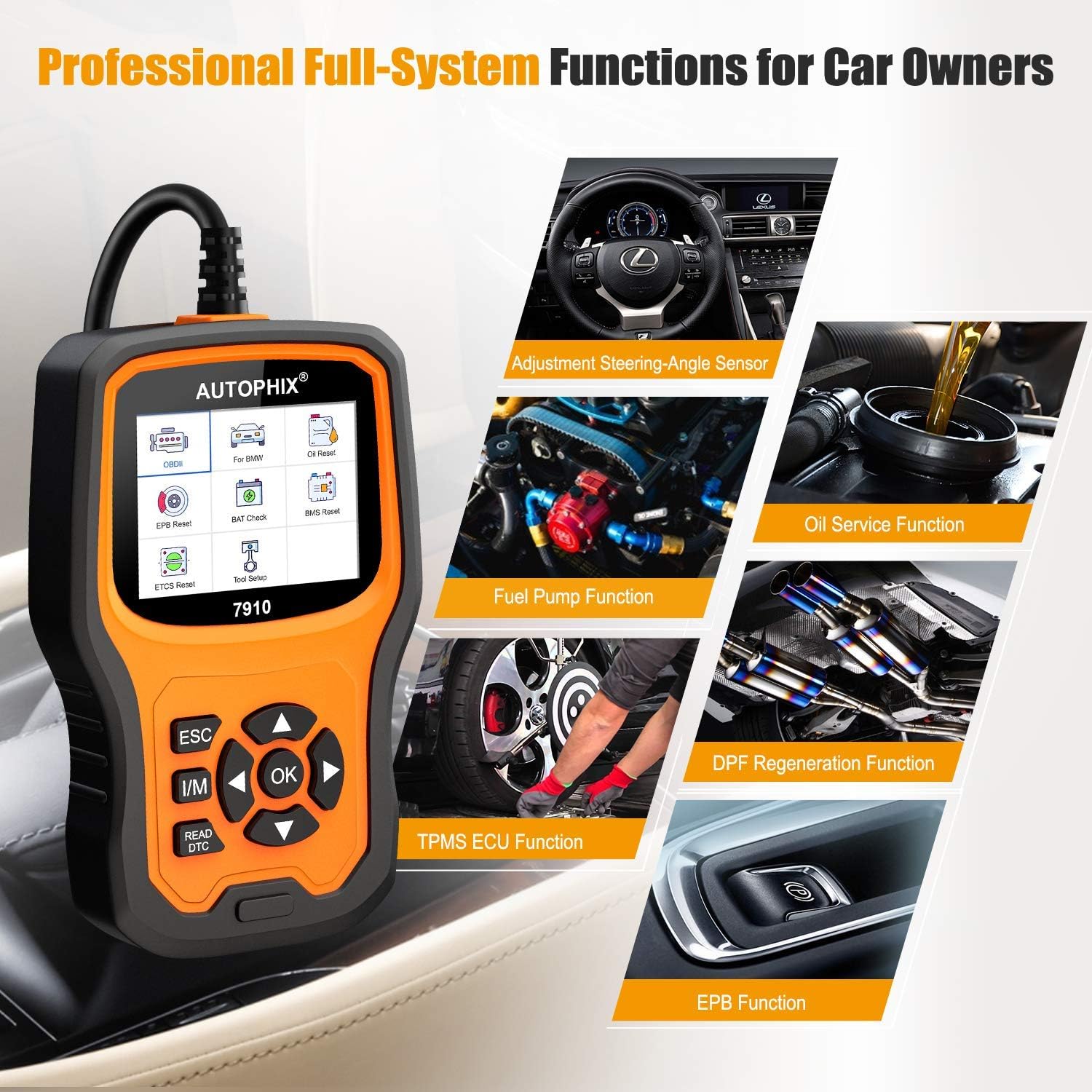 Enhanced 7910 Full-System OBD2 Scanner Auto Fault Code Reader S751