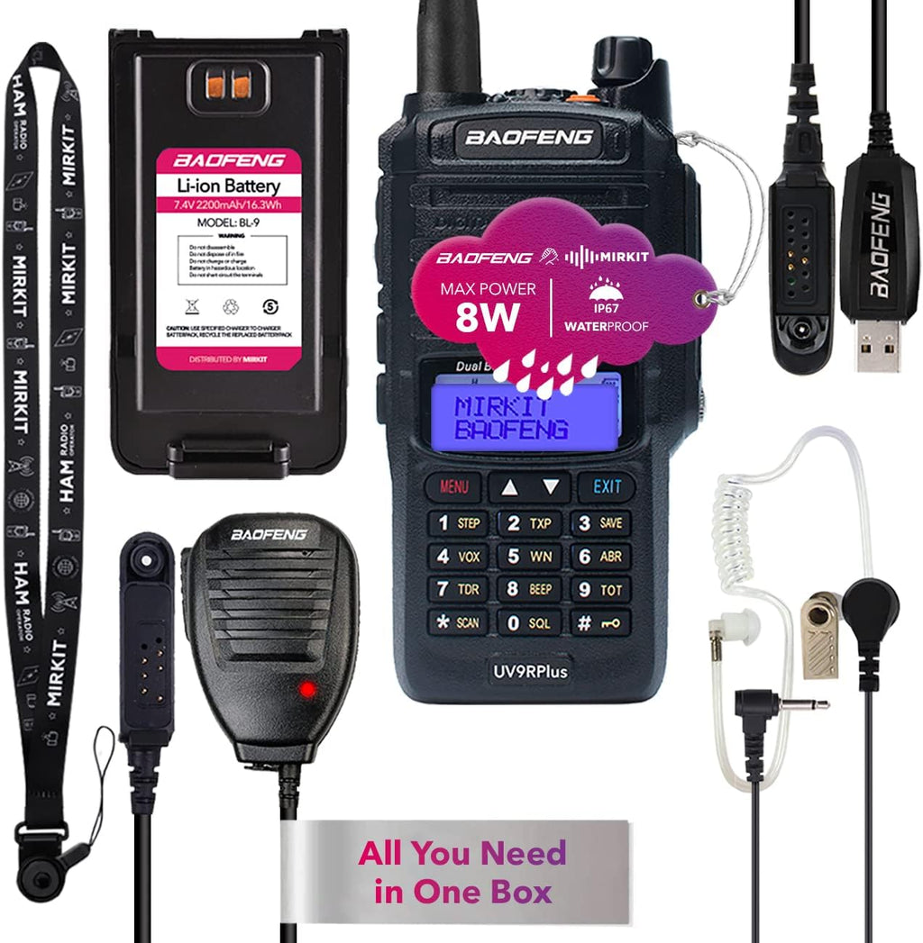 2pcs Waterproof Handheld Radio with USB Programming Cable & 2200mAh Battery, IP67 P80662