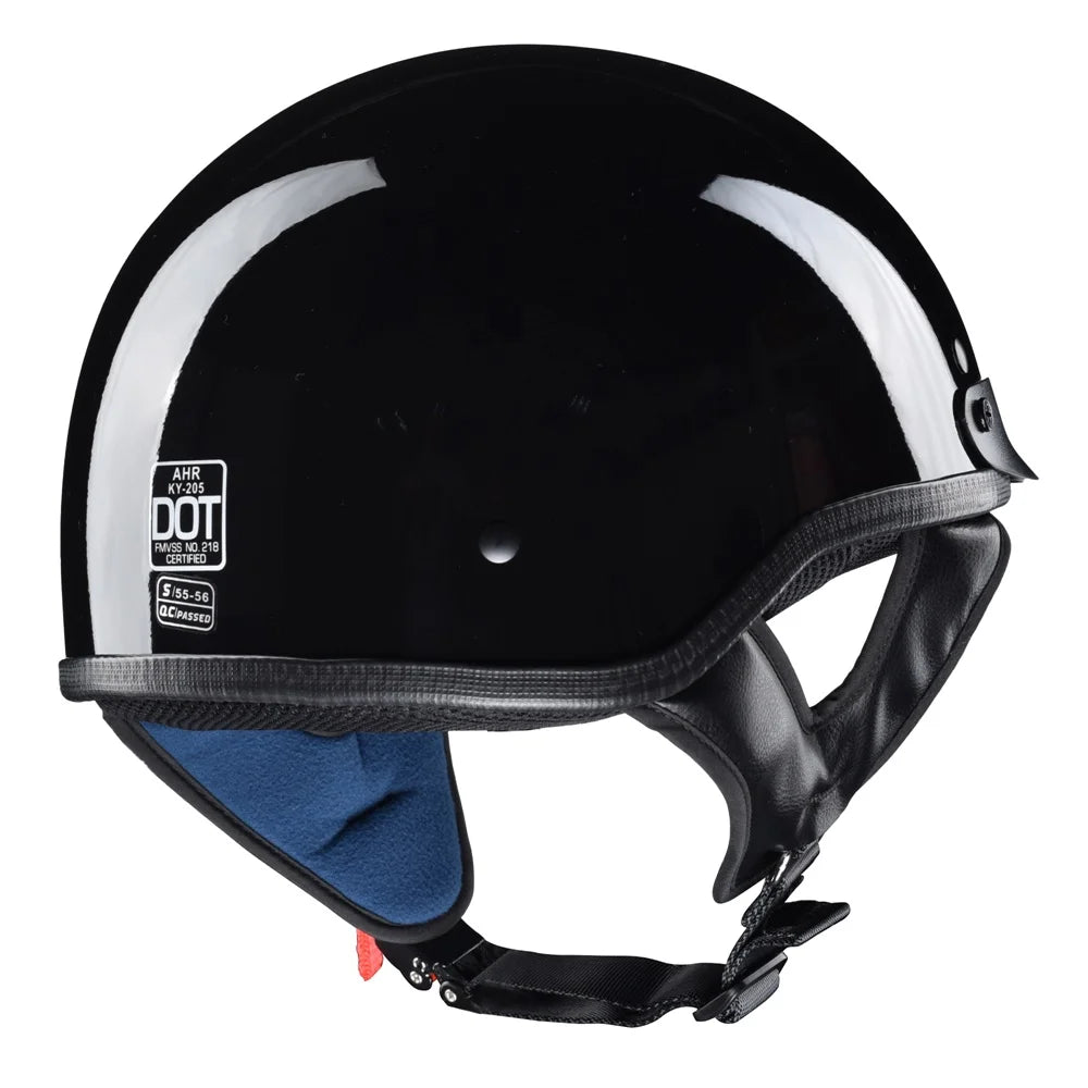 High Gloss Black Motorcycle Half Face Helmet G75046