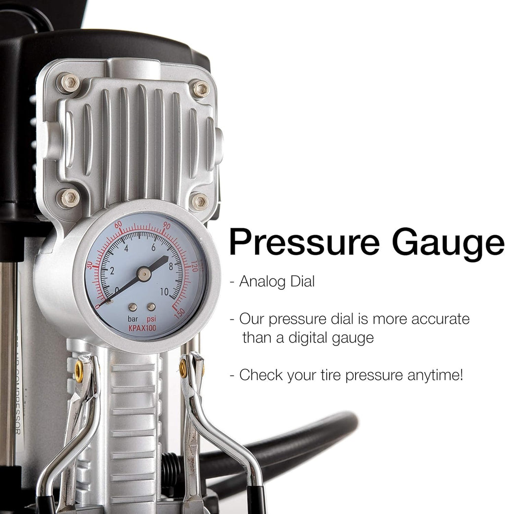 Portable Double Cylinder 150 PSI Air Compressor Tire Inflator, 12V, Pack of 2 E1386
