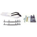 White Snowmobile Skis with 10 inch Round Bars Complete Kit O170599