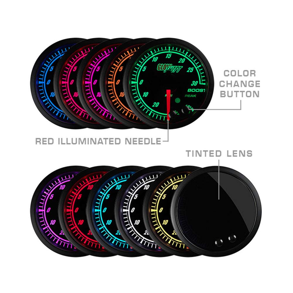 Black Dial Tinted Lens Water Coolant Temperature Gauge Kit 2-1/16" 52mm Pack of 2 V58882