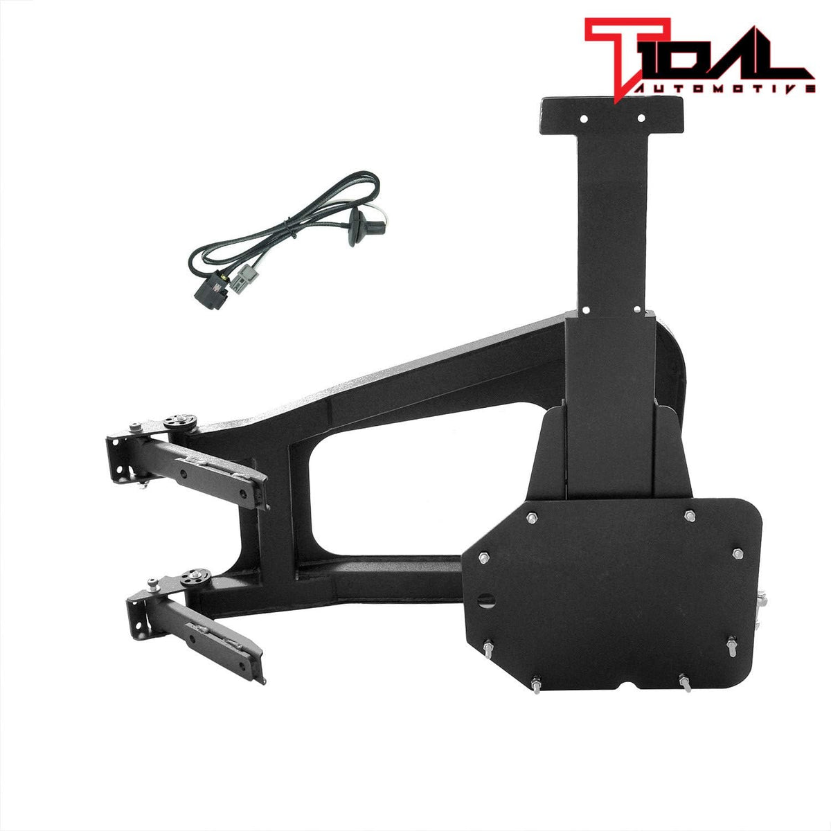 Tire Carrier on Door Hinge with Adjustable Tire Mount R721048