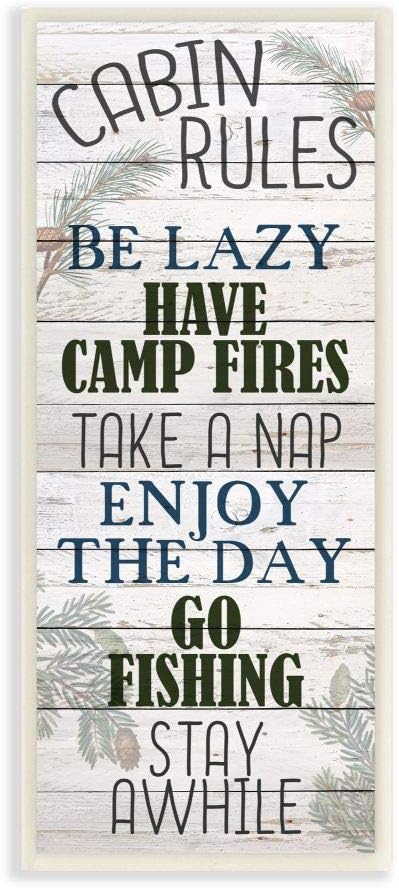 Cabin Rules Country Landscape Wall Plaque, 7 x 17, Multi-Color, Pack of 2 K370924