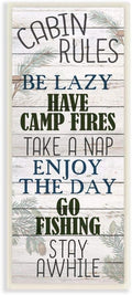Cabin Rules Country Landscape Wall Plaque, 7 x 17, Multi-Color, Pack of 2 K370924