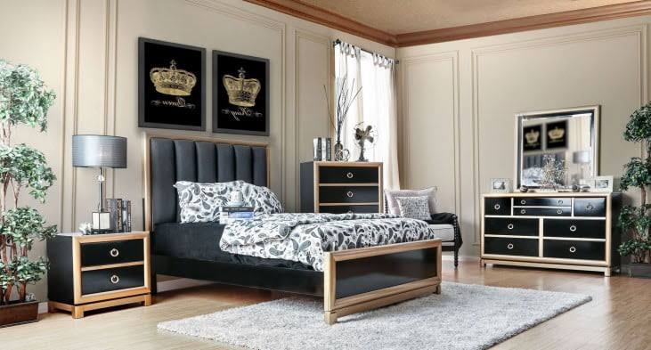 Black and Gold Night Stand G283
