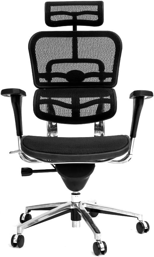 Black Mesh High Back Office Chair with Headrest and Lumbar Support S1147