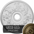 Hand-Painted Green Gold Acanthus Twist Ceiling Medallion R641611