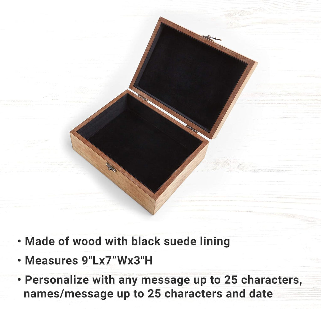 Wood Keepsake Case with Black Suede Lining, 9” x 7” x 3”, Pack of 2 G325541