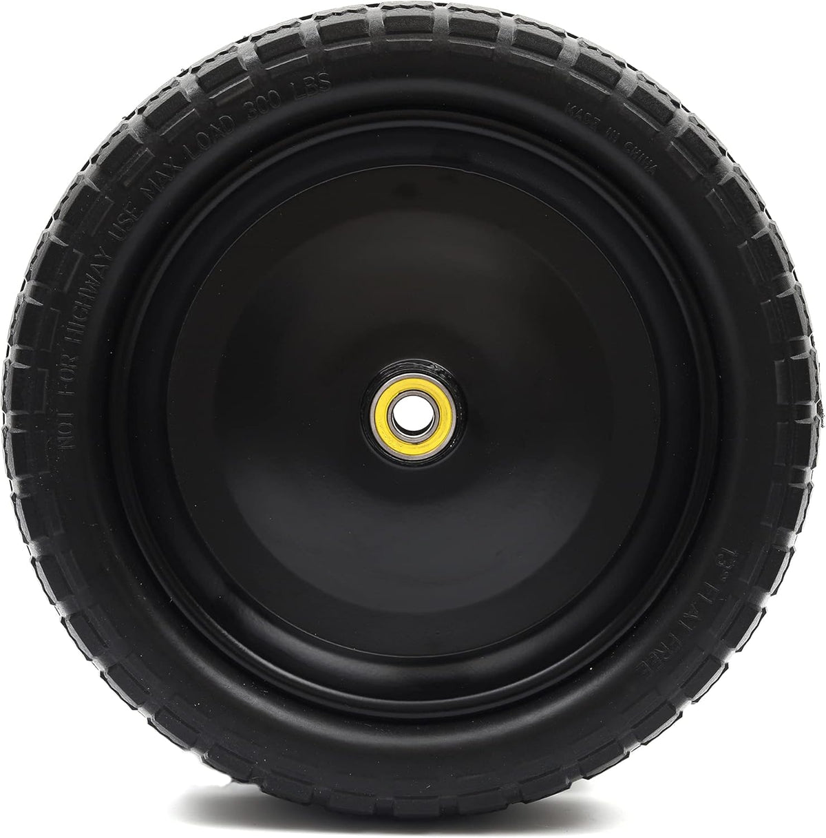 (2-Pack) 13" Solid Polyurethane Flat-Free Tire and Wheel Assemblies with 2.1" Hub M740198
