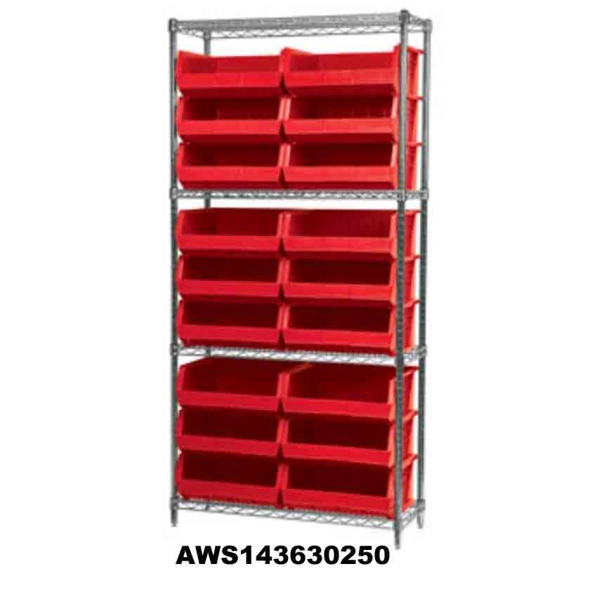 Blue Wire Shelving with 36 Bins K590815