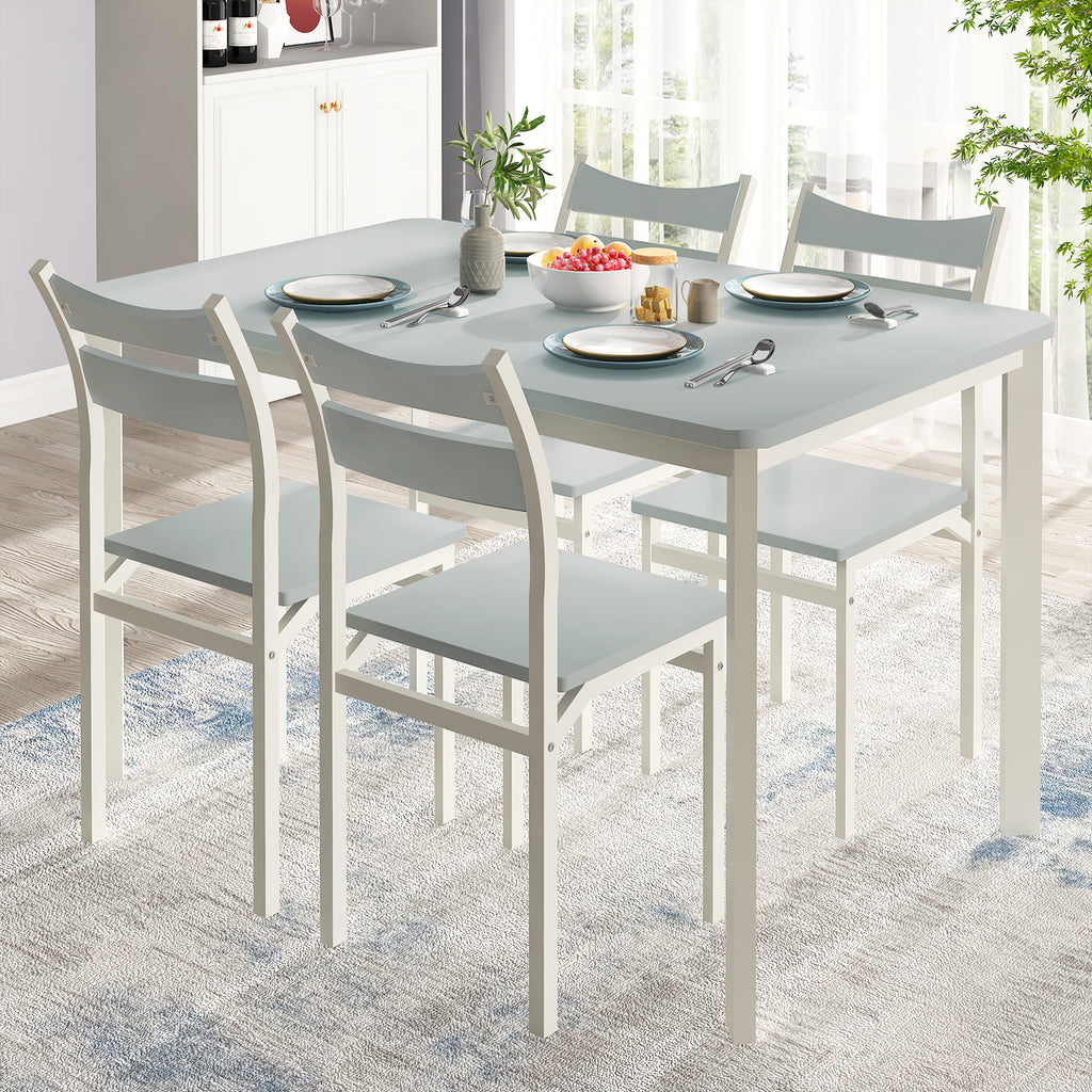 43.3 inch Gray Dining Table and Chair Set with 4 Chairs M852