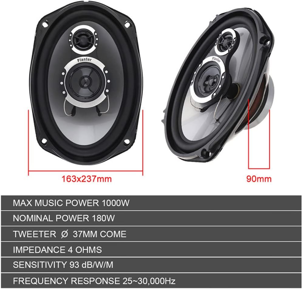 6x9 Inch 2 Way 1000w Car Stereo Speakers Pair W832
