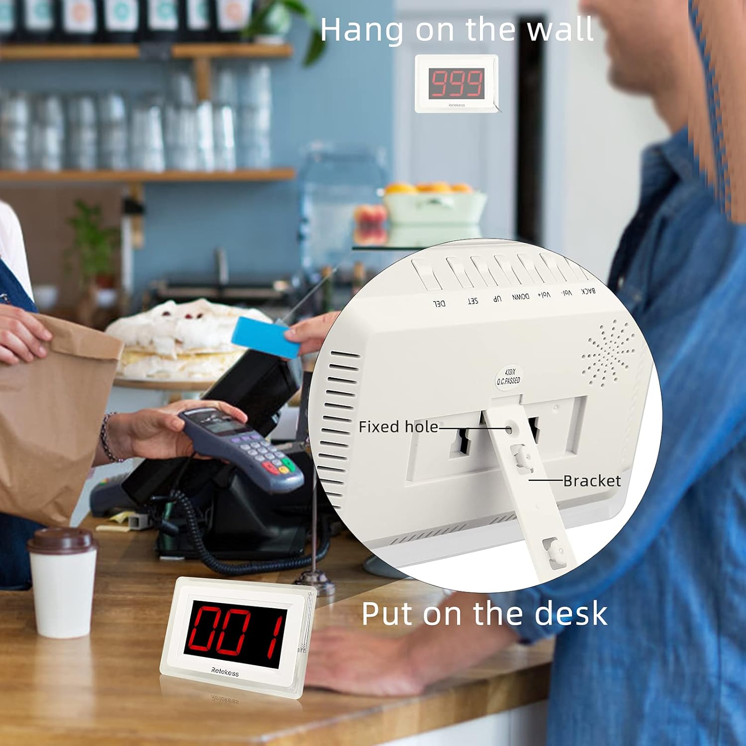 Wireless Calling System with 10 Waterproof Alert Call Button L4621
