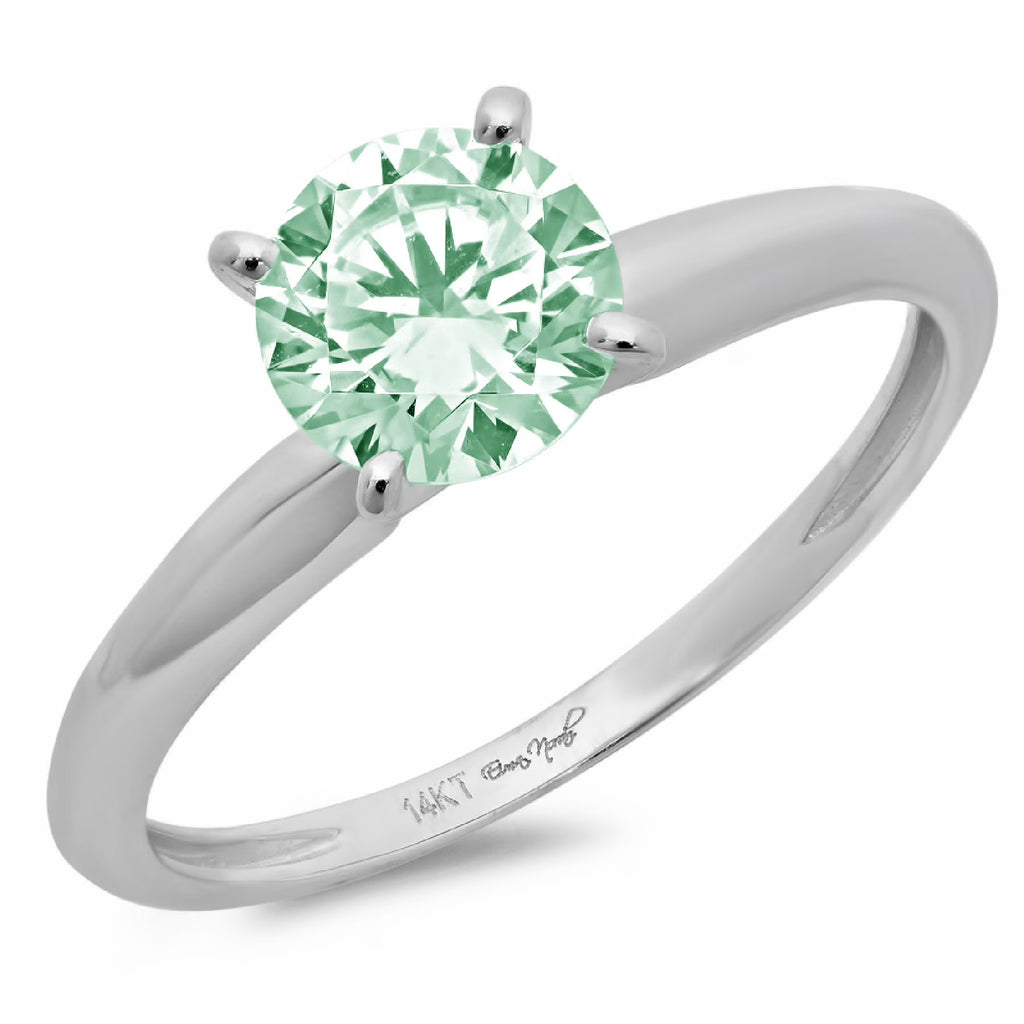 18k White Gold Solitaire Ring W93502