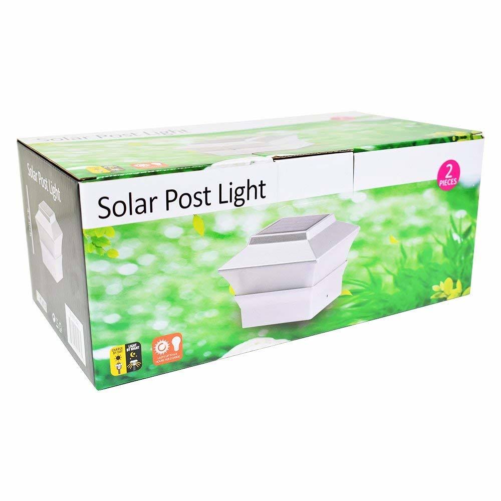 8 Pack Silver Solar LED Post Cap Light X829