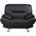 Black Leather Match Club Chair V7691