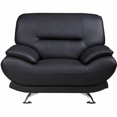 Black Leather Match Club Chair V7691