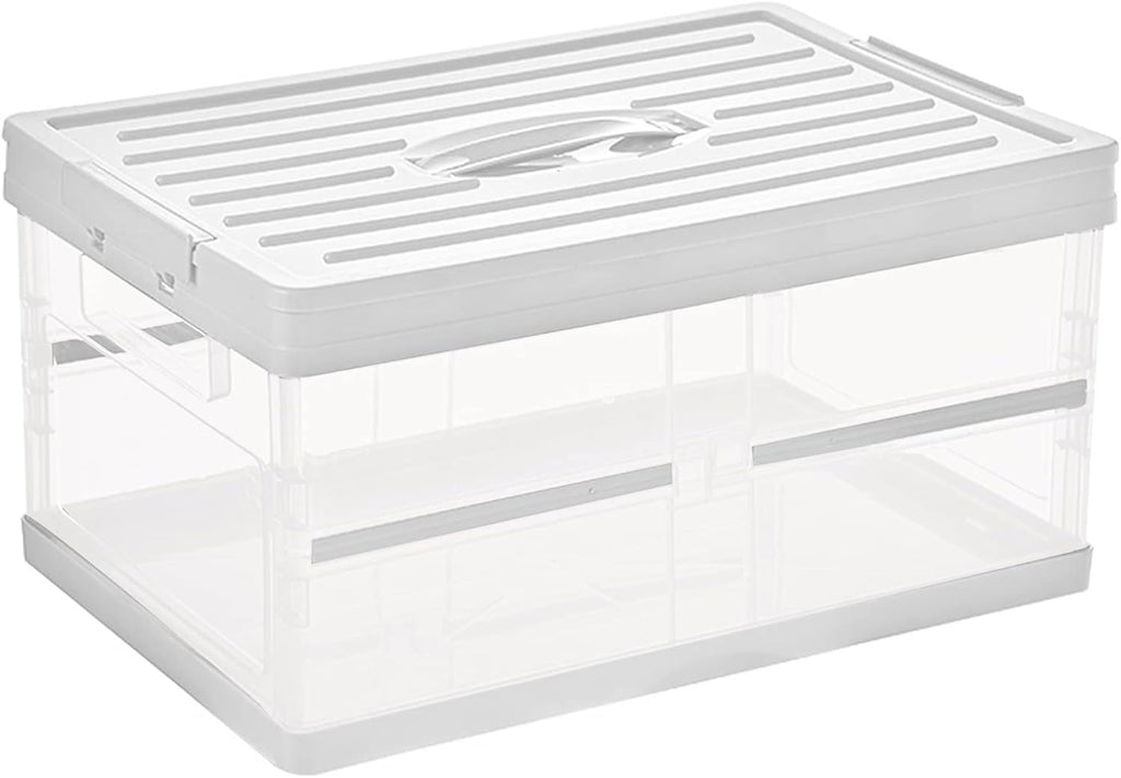 Foldable Plastic Storage Bin with Lid, Pack of 2 R80899