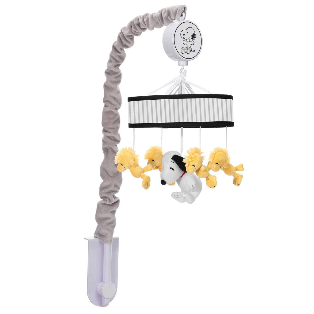 Classic Snoopy Musical Baby Crib Mobile Soother Toy - Black/Yellow O985