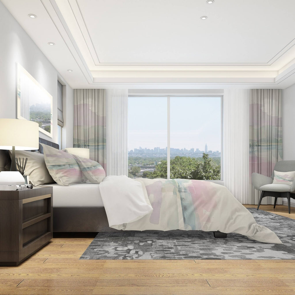 Full/Queen Geometric Bedding Set with 2 Shams T424