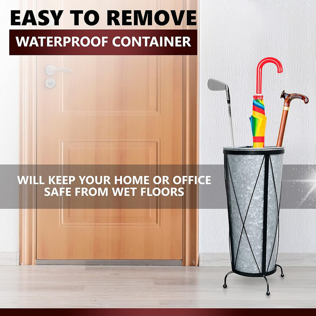 Galvanized Umbrella Holder Stand, 2 pcs, Metal Base I40260