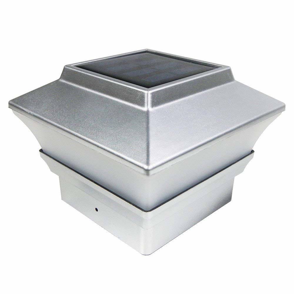 8 Pack Silver Solar LED Post Cap Light X829