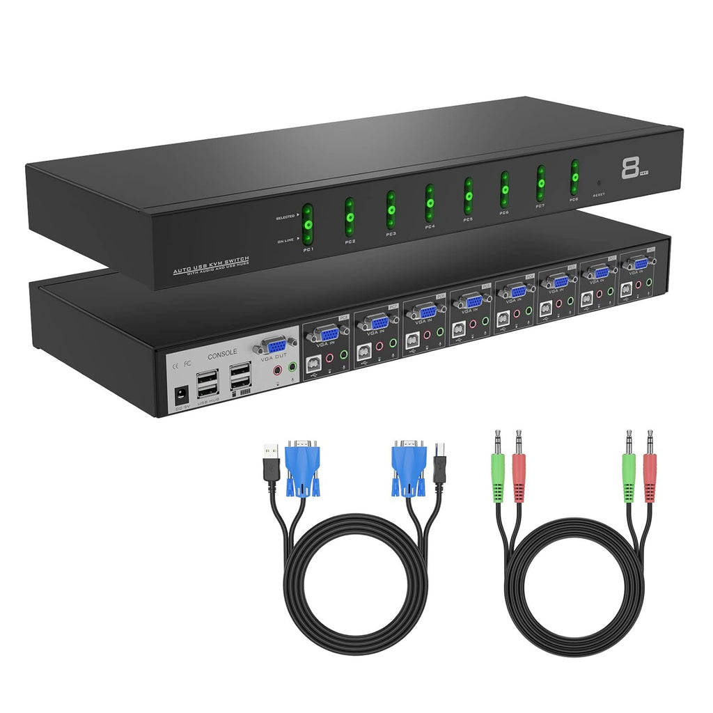 8 Port USB VGA KVM Switch with Audio J182