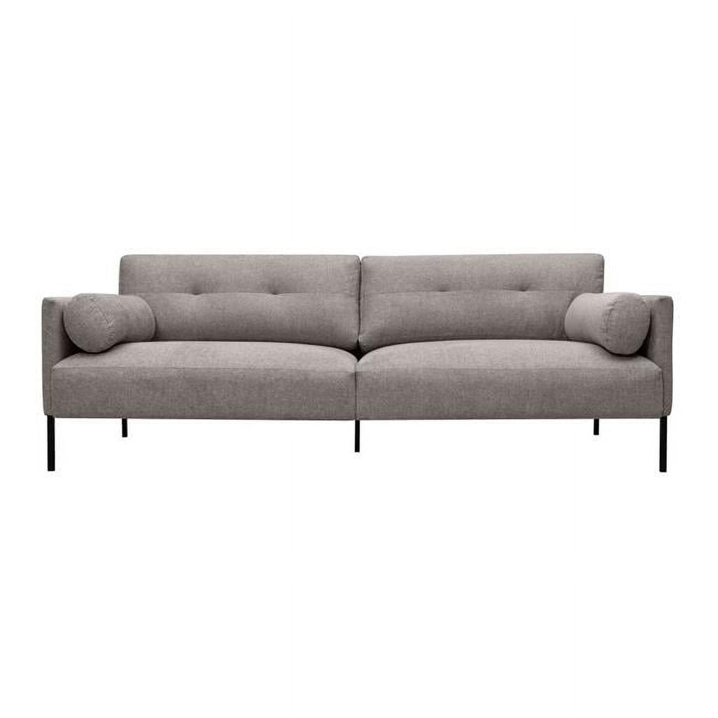 Gray Upholstery Button Tufted Sofa with 2 Throw Pillows L536927