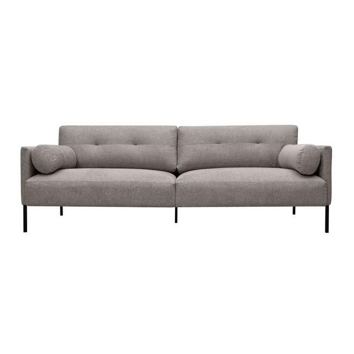 Gray Upholstery Button Tufted Sofa with 2 Throw Pillows L536927