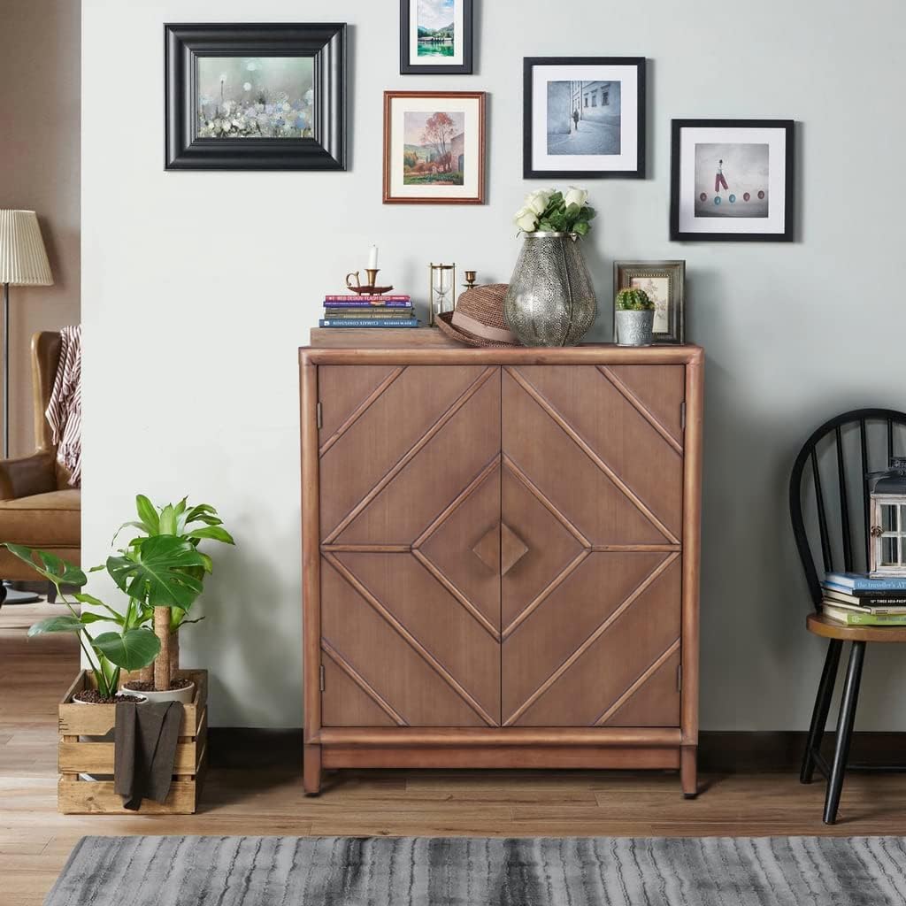Carved Accent Cabinet with Doors Y973688