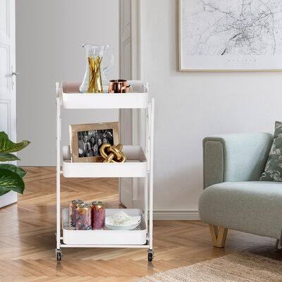 White Rolling Kitchen Cart M723