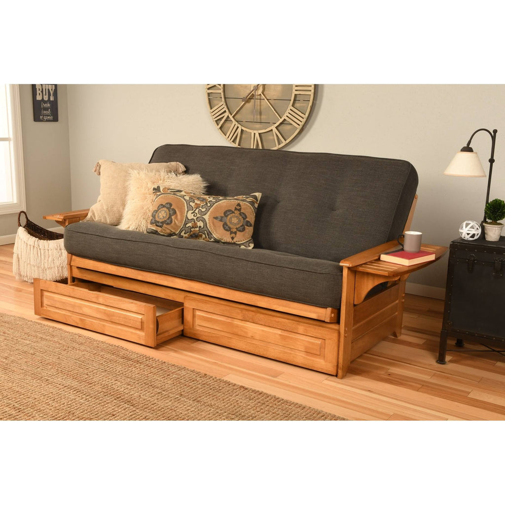Butternut Futon Set with Storage Drawers and Mattress U968973