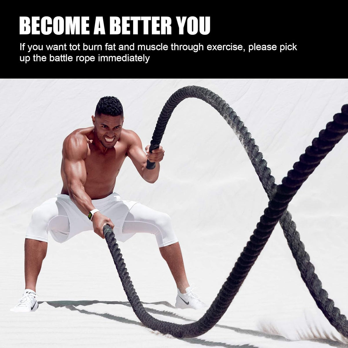 30Ft 1.5 Inch Heavy Dacron Battle Rope with Anchor N98462