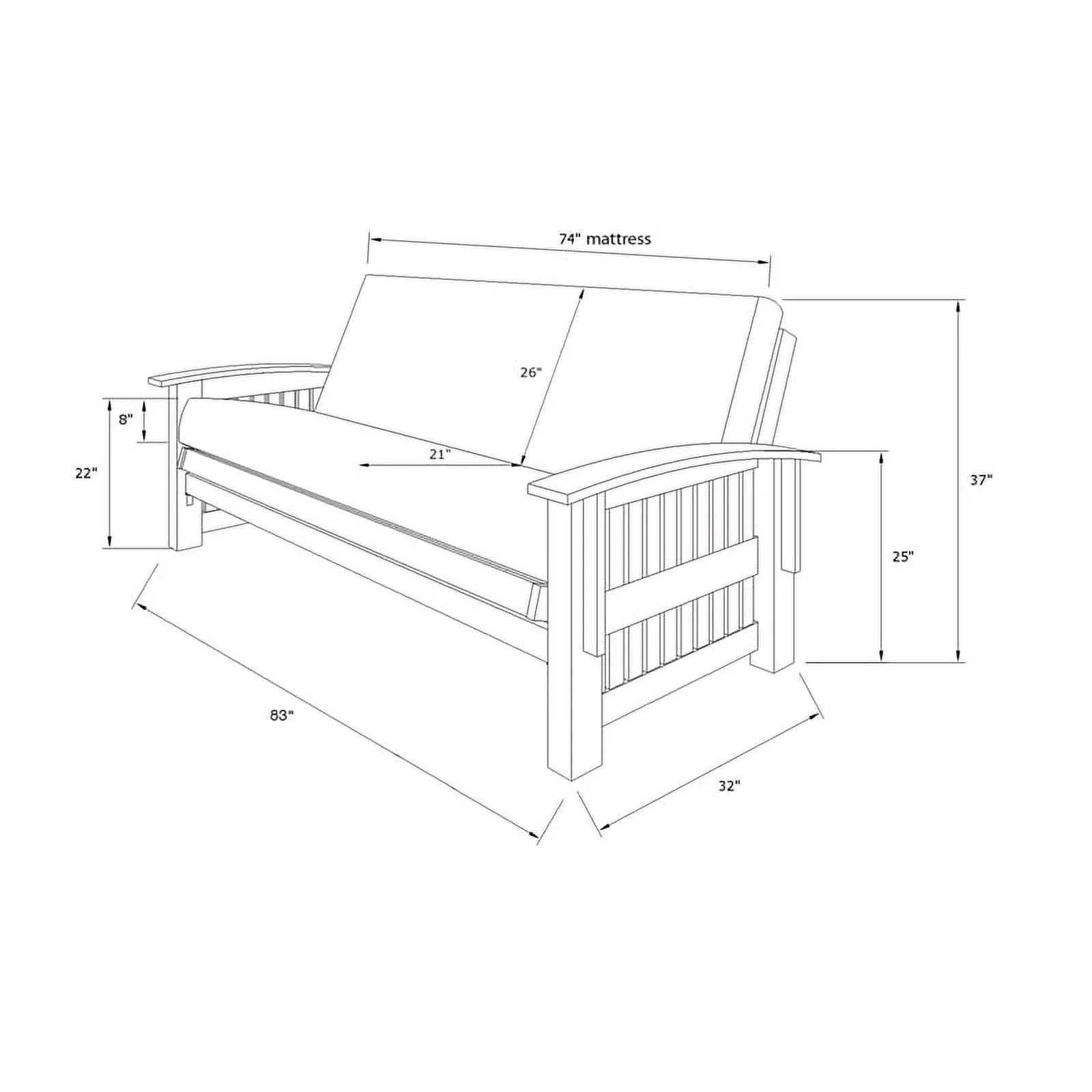 Rustic Walnut Brown Futon with Storage Drawers U2902