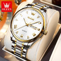 Stainless Steel Analog Quartz Waterproof Luminous Day-Date Wristwatch V403