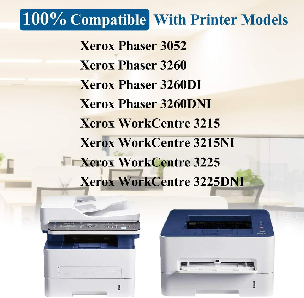3 - Pack (2 Toner Cartridge + 1 Drum) Compatible Toner Cartridge & Drum Replacement for Xerox Phaser 3260 Printer D477840