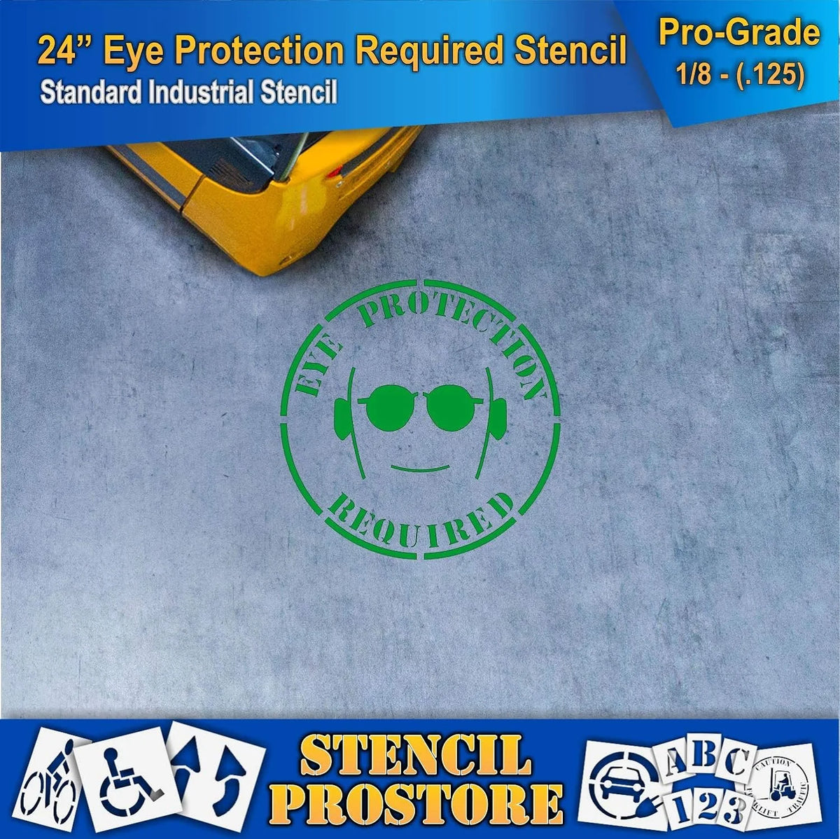 Eye Protection Floor Marking Stencil 24 Inch S77487