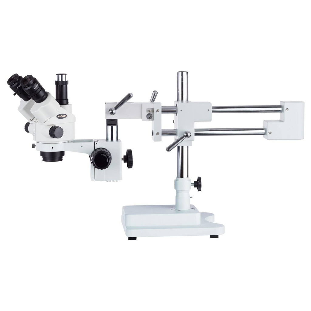 7X-45X Simul-Focal Stereo Zoom Microscope on Boom Stand with Fluorescent Light and 5MP USB3 Camera Y329703