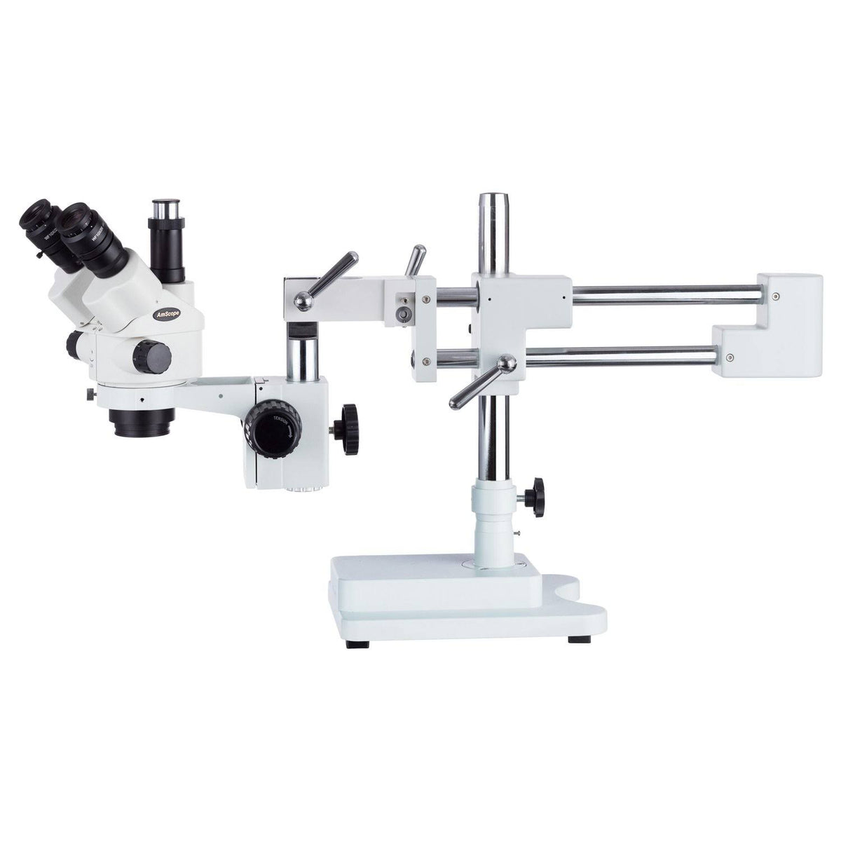 7X-45X Simul-Focal Stereo Zoom Microscope on Boom Stand with Fluorescent Light and 5MP USB3 Camera Y329703