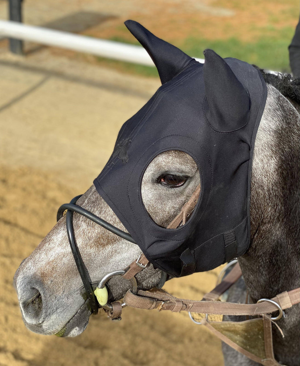 Black Velcro Mask with Ears Medium T884
