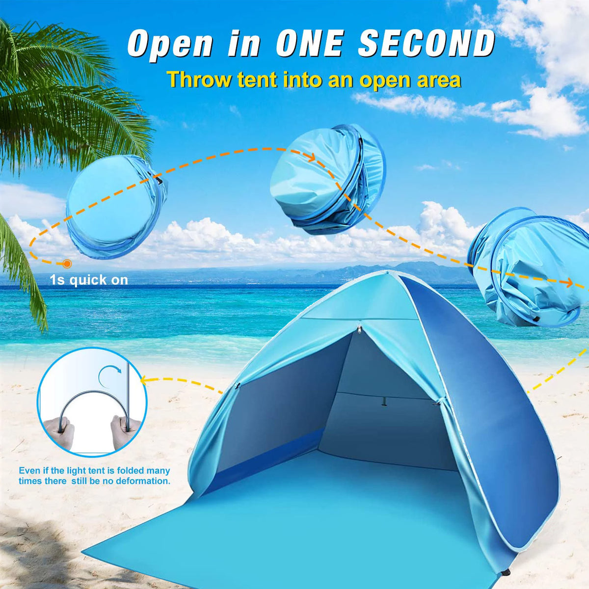 Pop Up Beach Tent with Canopy Carry Bag O266944