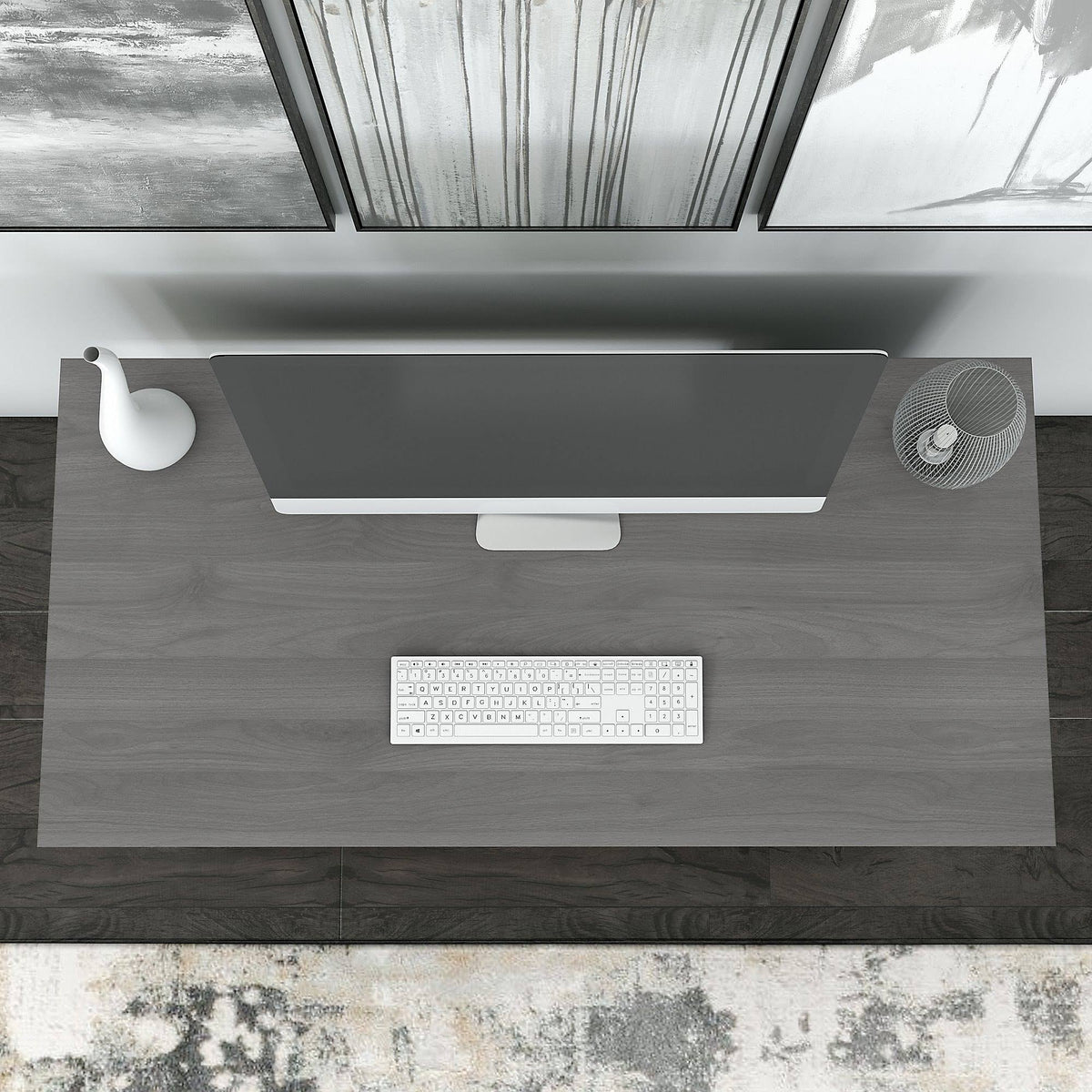 48W Writing Desk with Low Bookcase P89061