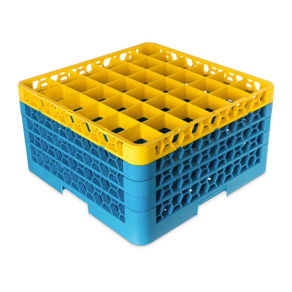 36 Compartment Yellow Glass Rack with 4 Extenders J380239