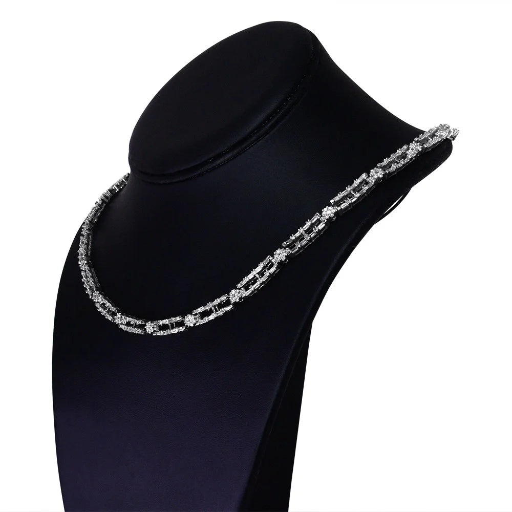 14K White Gold Diamond Choker Necklace R983356