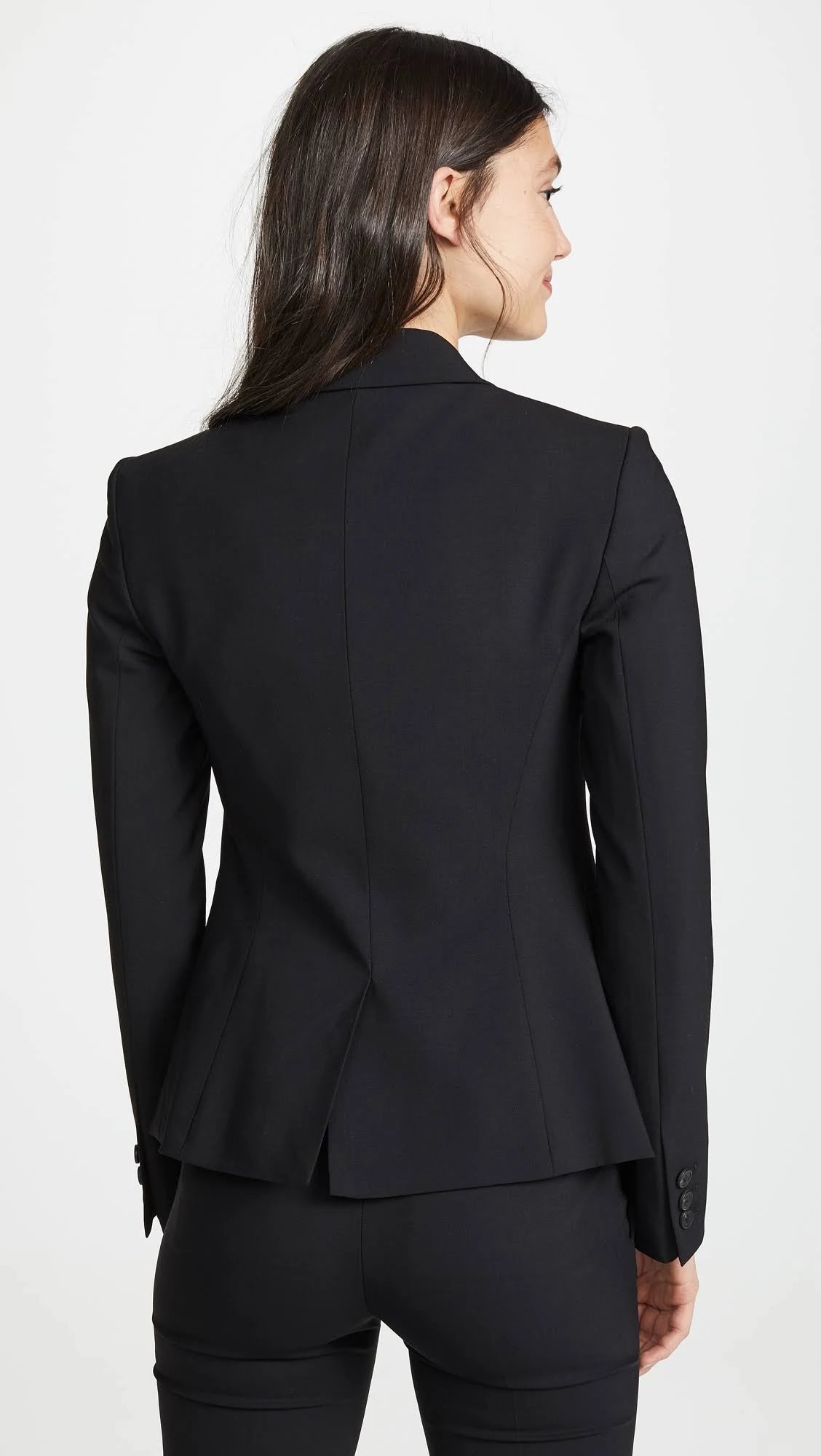 Black Wool-Blend Blazer O846