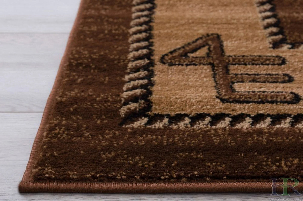 Chocolate Brown/Beige Cabin Area Rug W262162