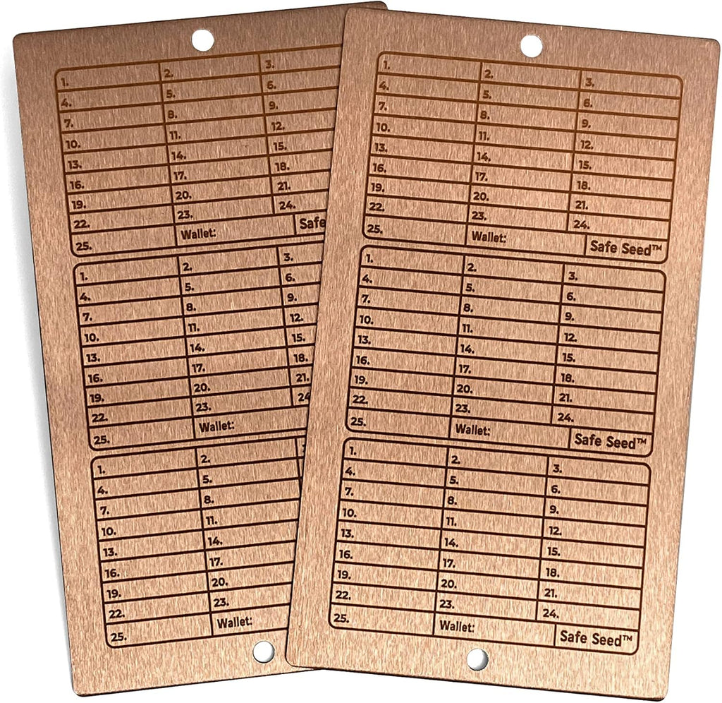 Copper Edition Metal Book Seed Phrase Hardware Cryptocurrency W9104