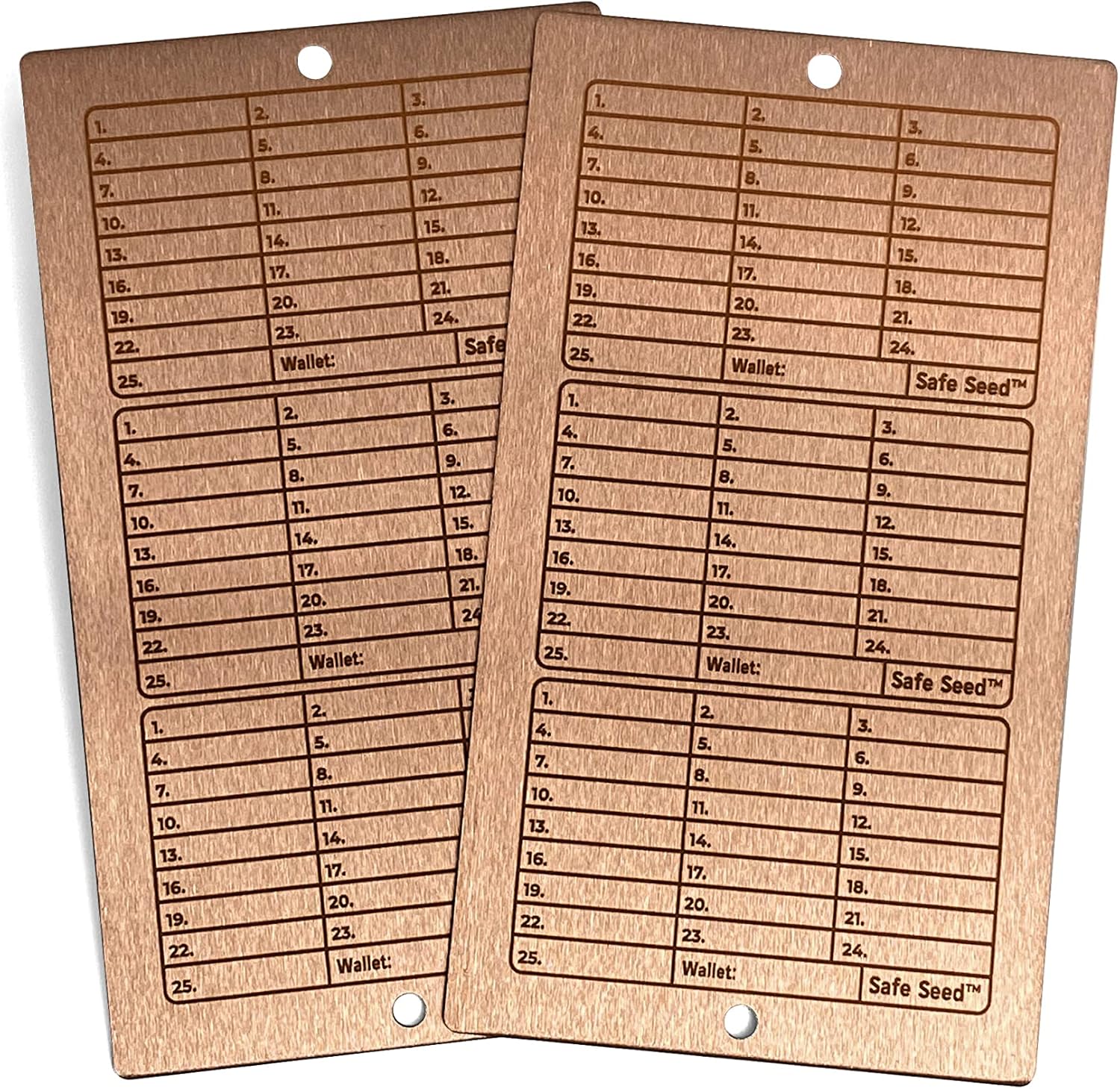 Copper Edition Metal Book Seed Phrase Hardware Cryptocurrency W9104